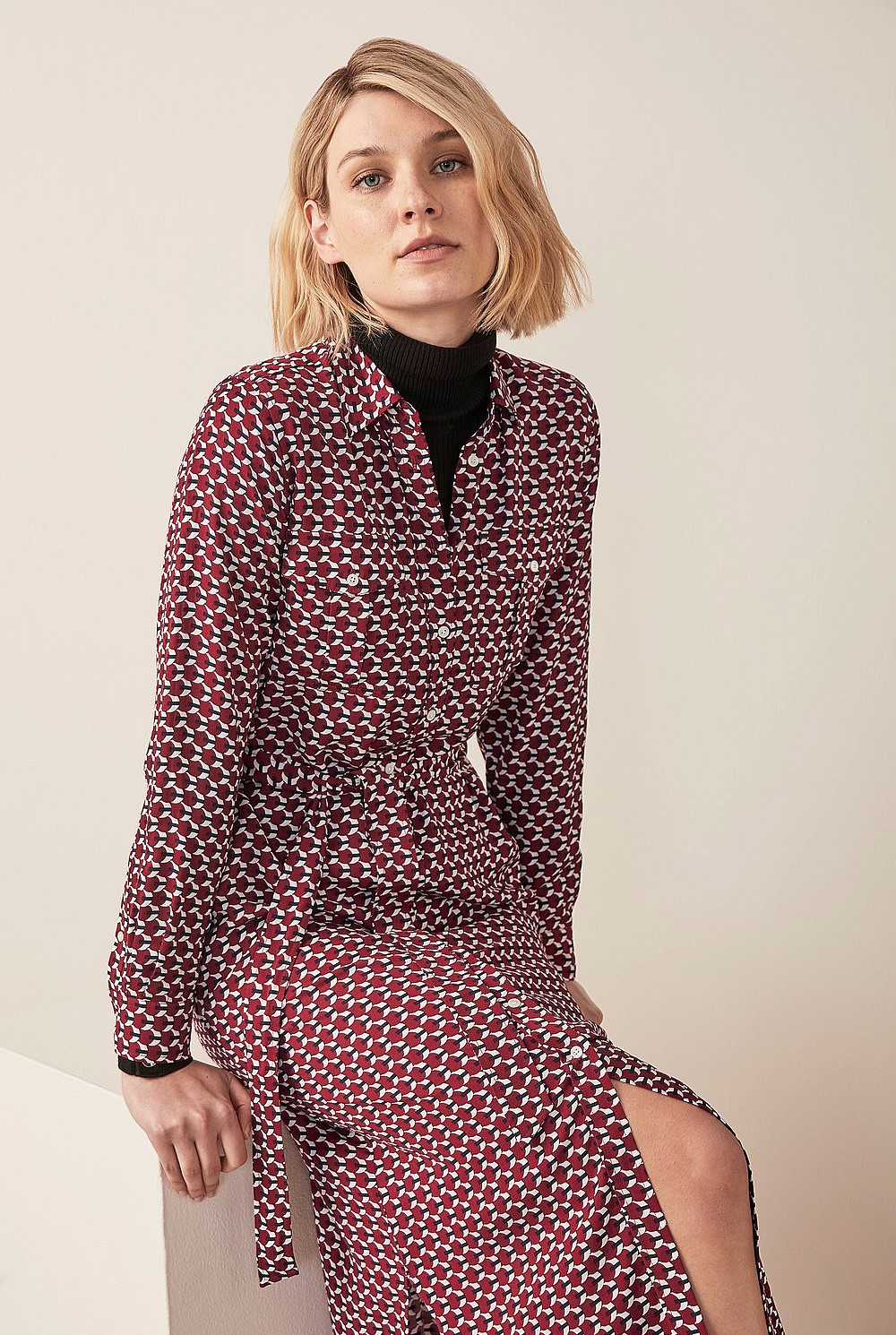 Geometric Spot Print Dress