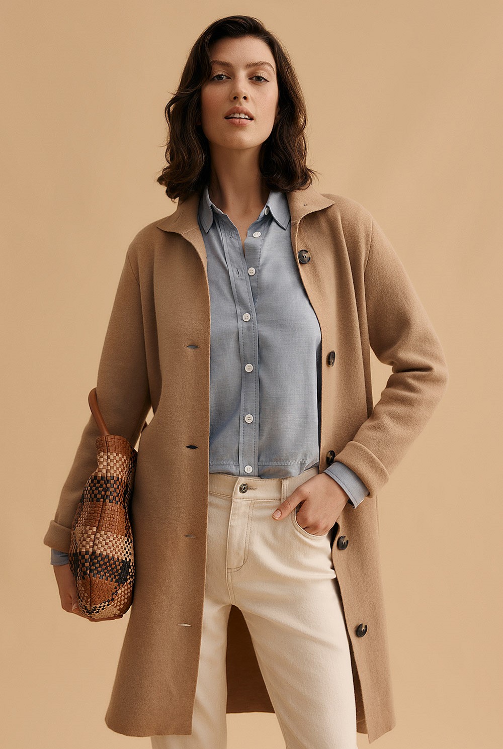 Merino Button Front Coat