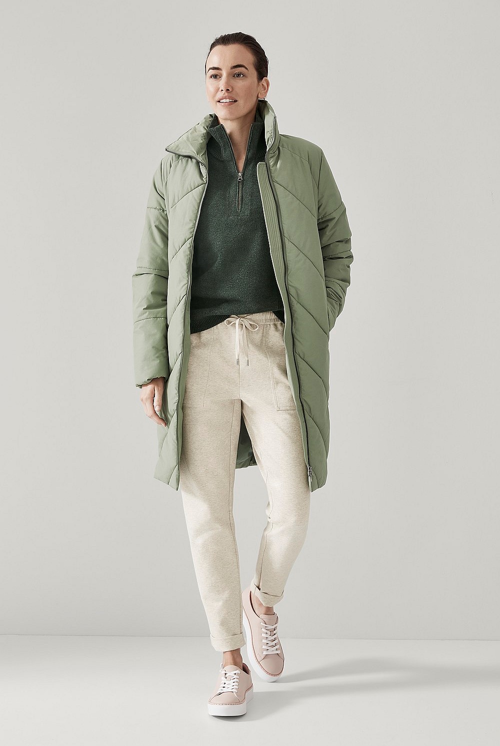 Merino Cotton Half Zip Knit