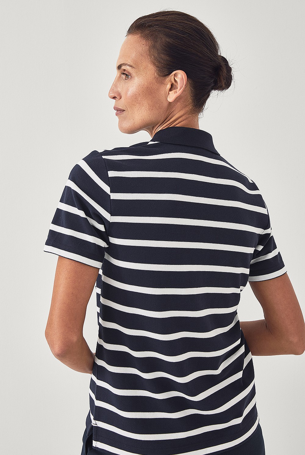 Classic Pique Stripe Logo Polo