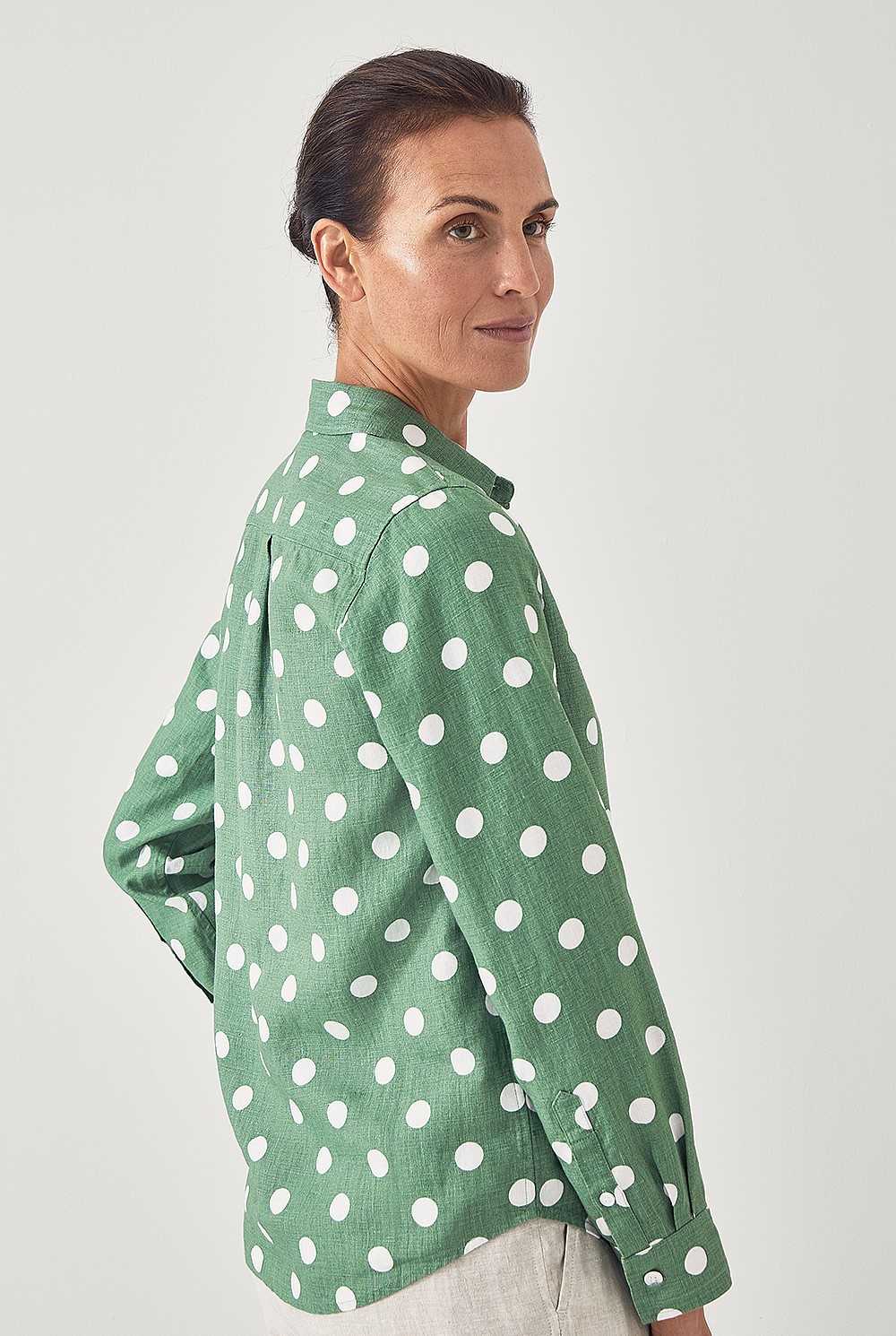 French Linen Spot Print Shirt