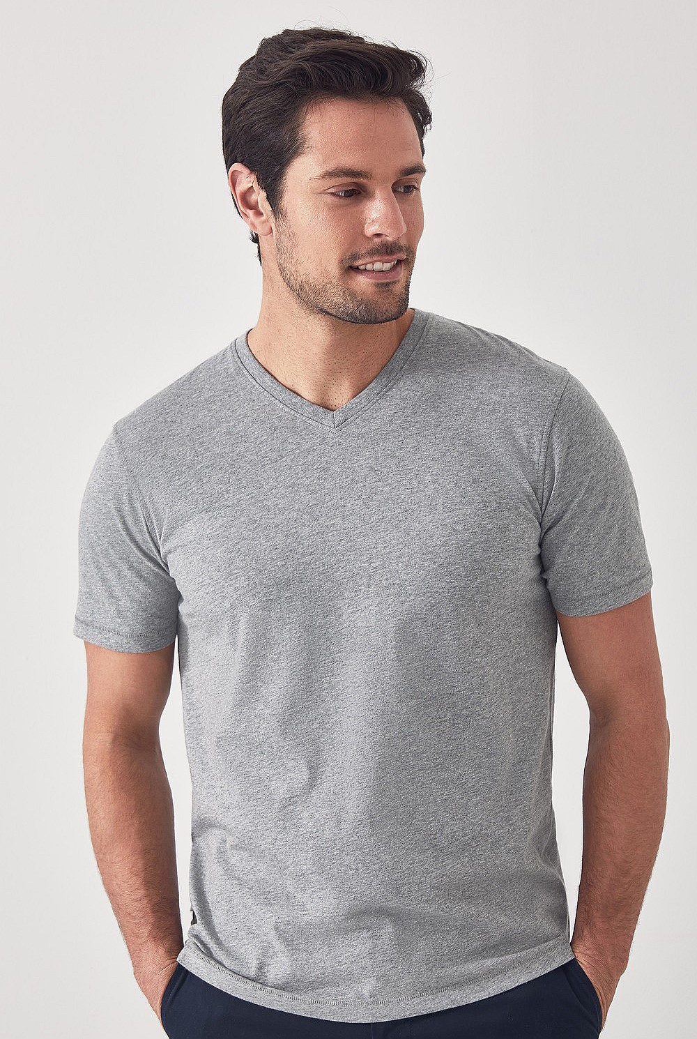 Organic Cotton Marle V Neck T-shirt