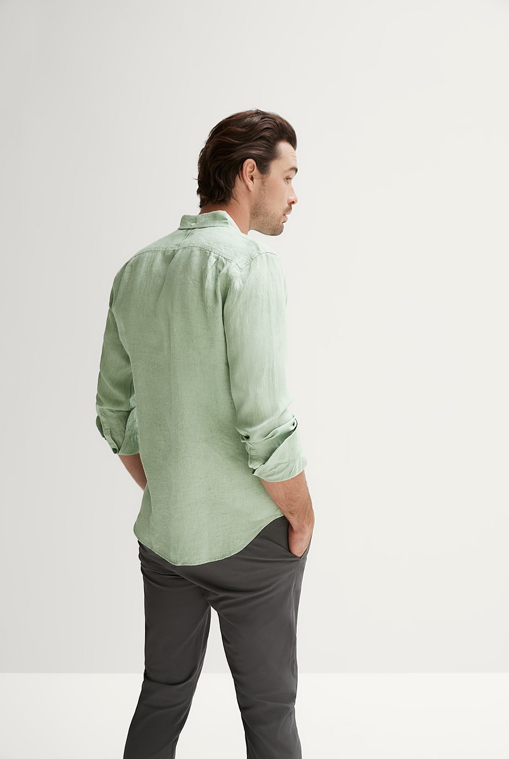 Tailored Fit Delave Linen Long Sleeve Shirt