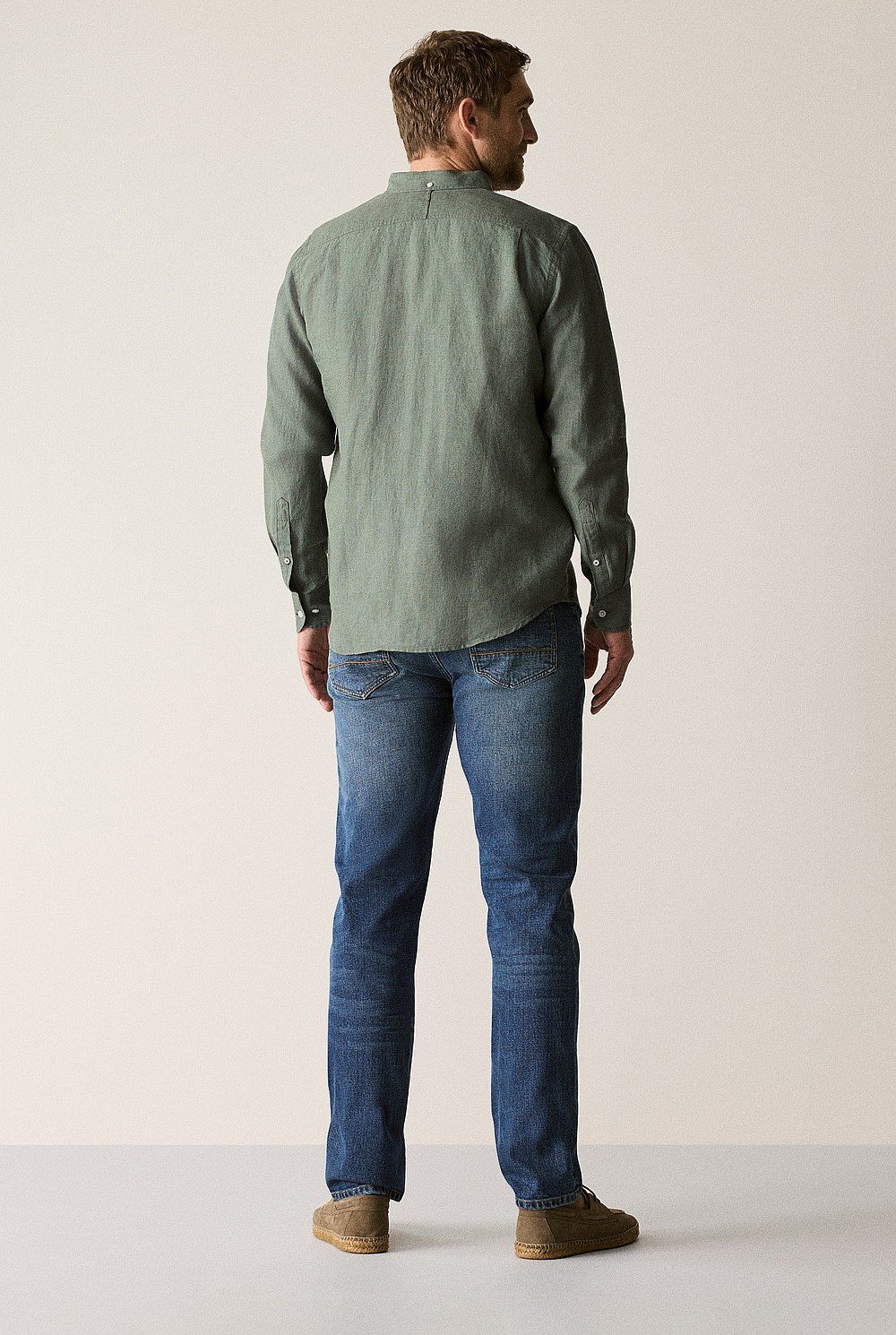 Regular Fit Delave Linen Long Sleeve Shirt