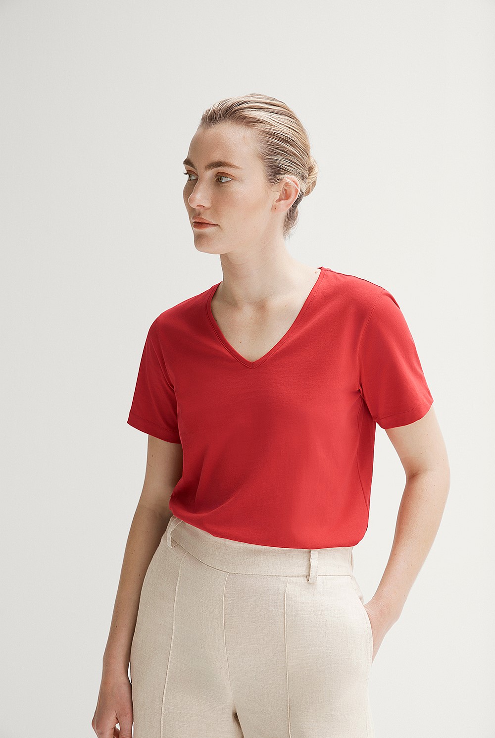 Pima Cotton V Neck T-shirt
