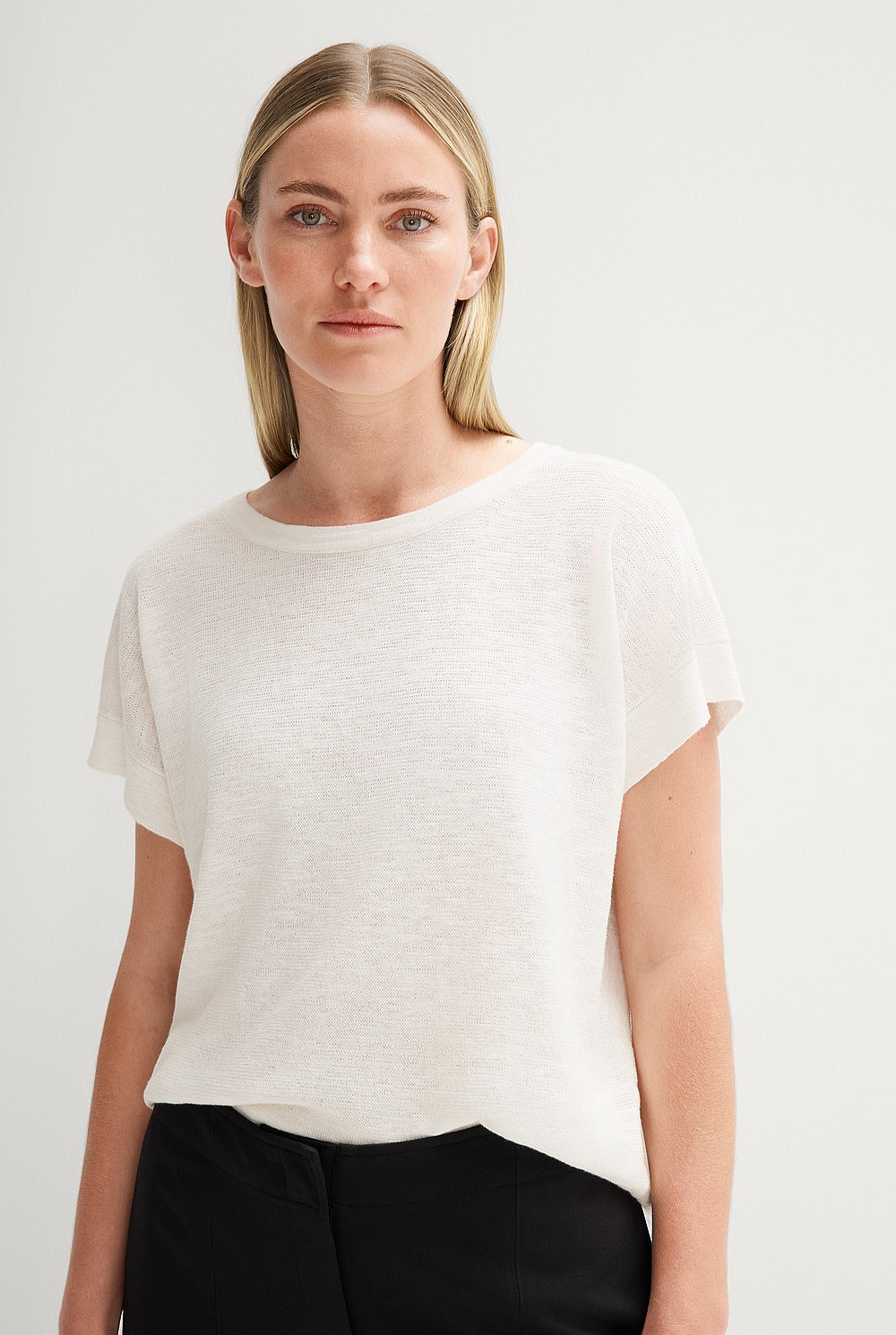 White Knit T-shirt