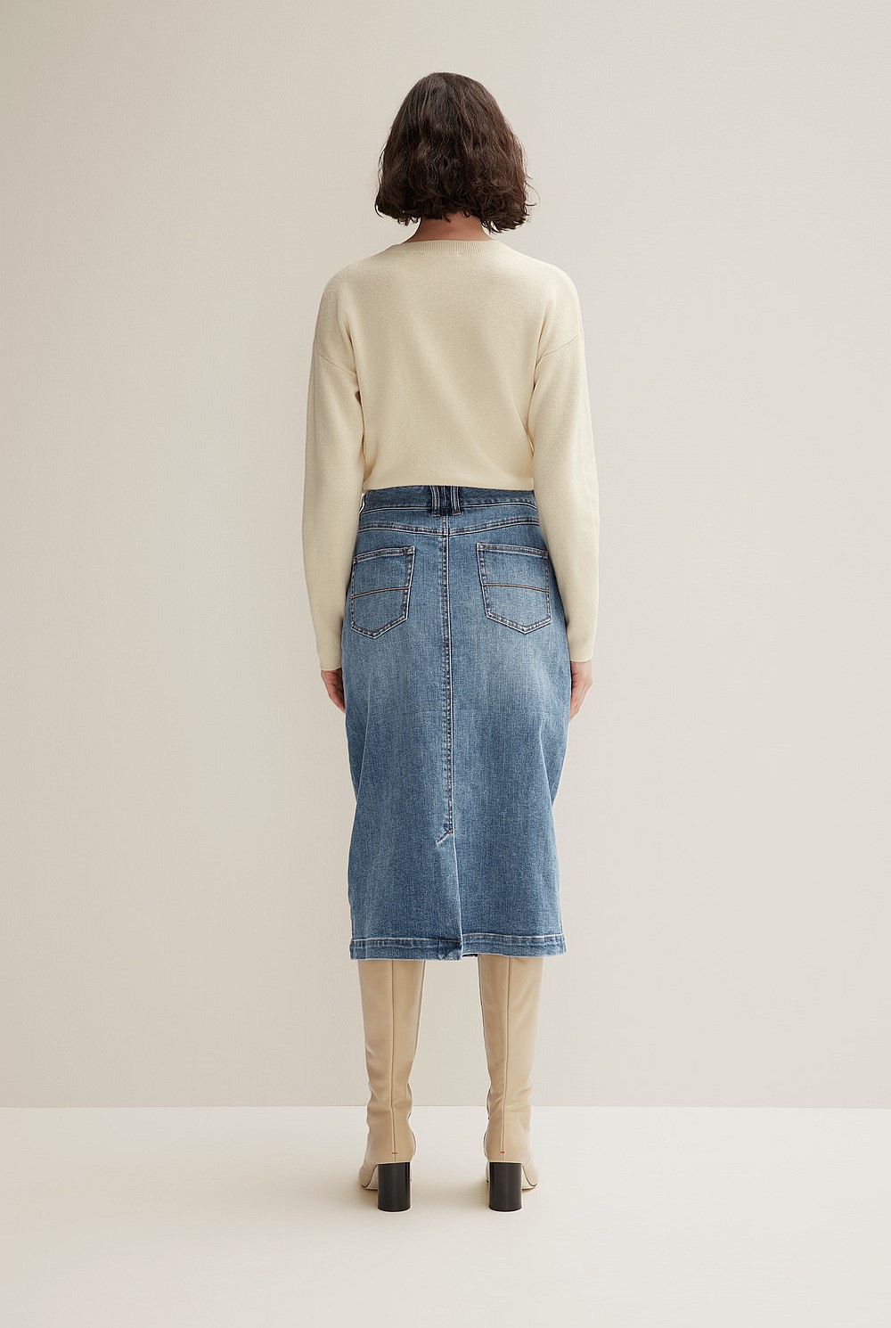 Longline Denim Skirt