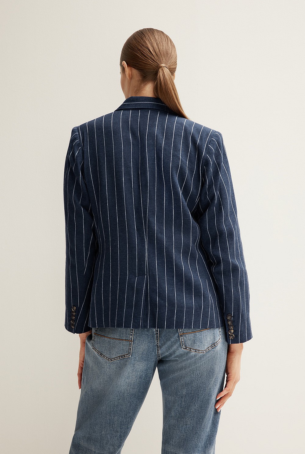 Single Breasted Pinstripe Blazer
