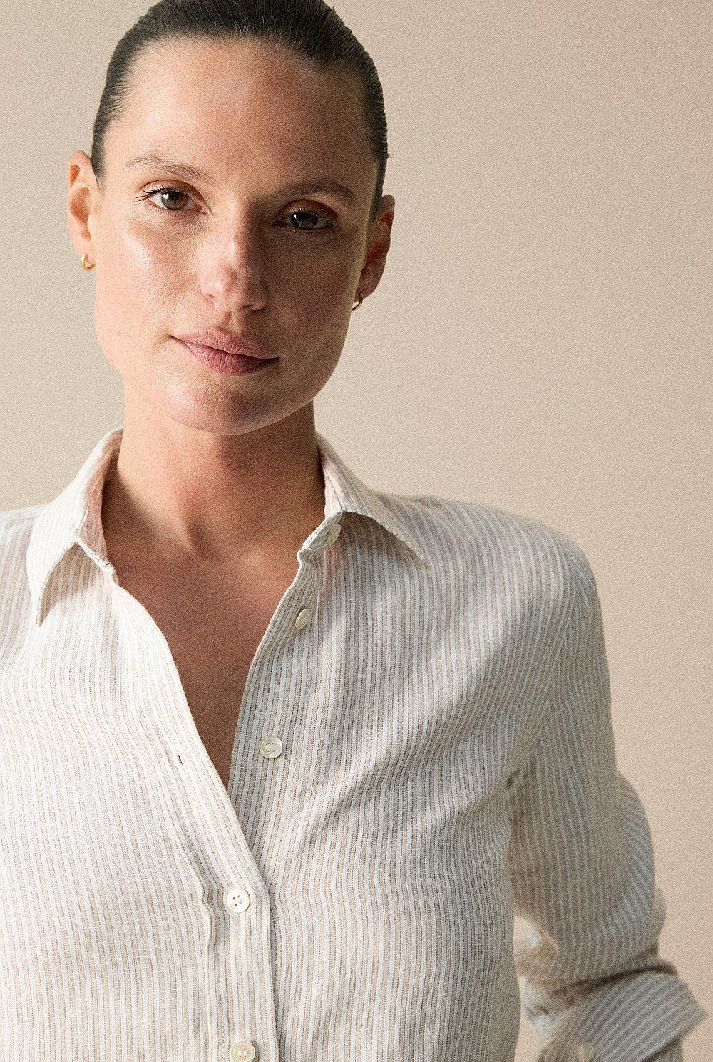 Yarn Dyed Linen Stripe Classic Shirt