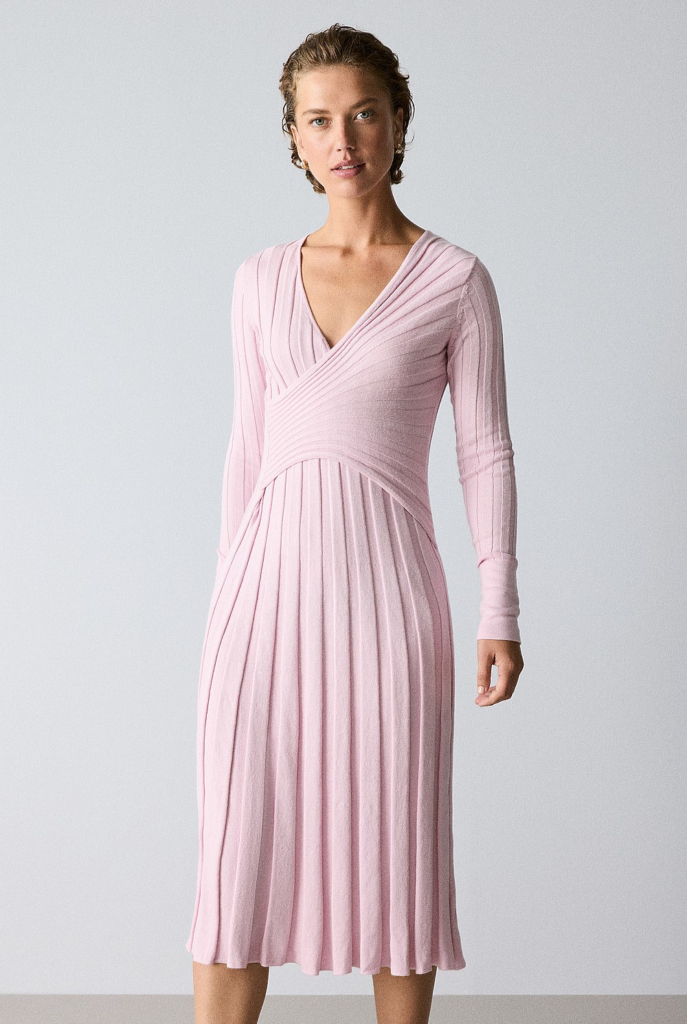 Sunray Wrap Knit Dress