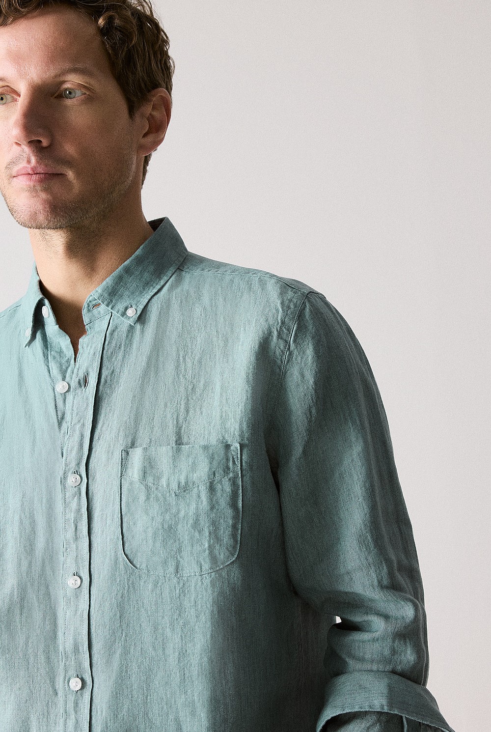 Regular Fit Delave Linen Long Sleeve Shirt