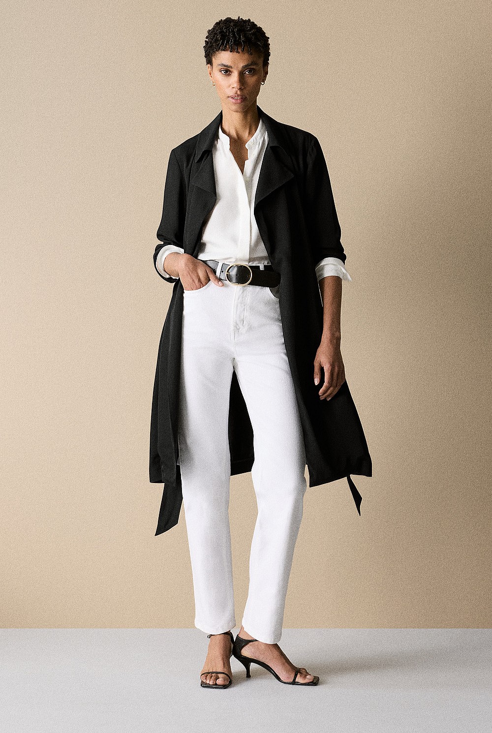 Draped Trench Coat