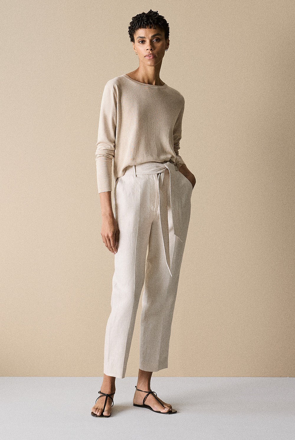 Silk Linen Fine Knit Pullover