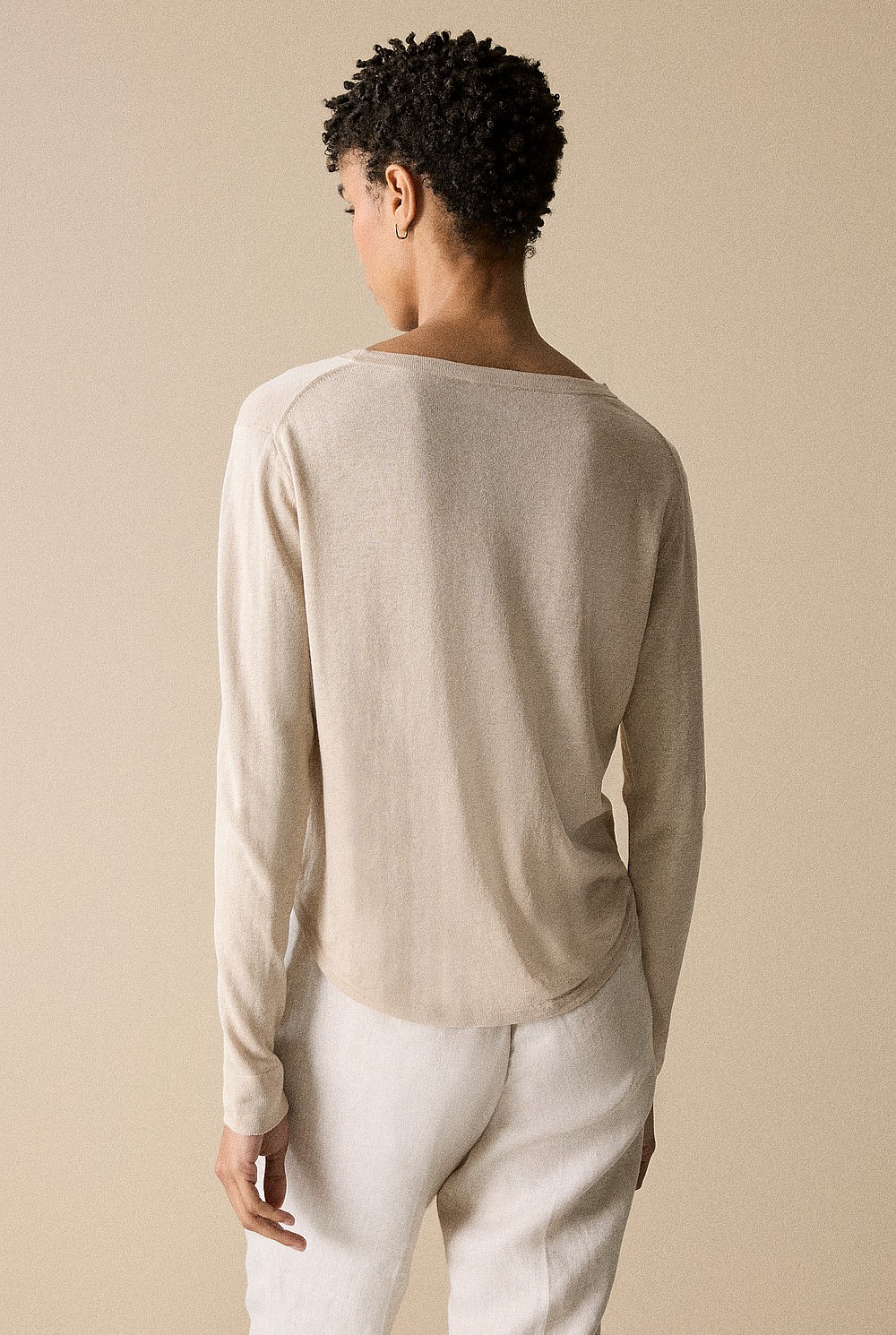 Silk Linen Fine Knit Pullover