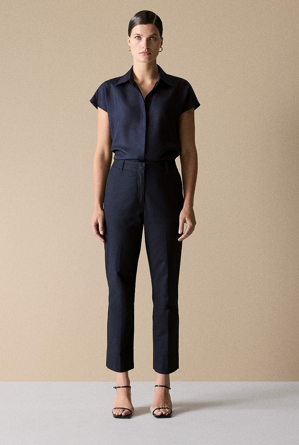 Silk Twill Cap Sleeve Shirt