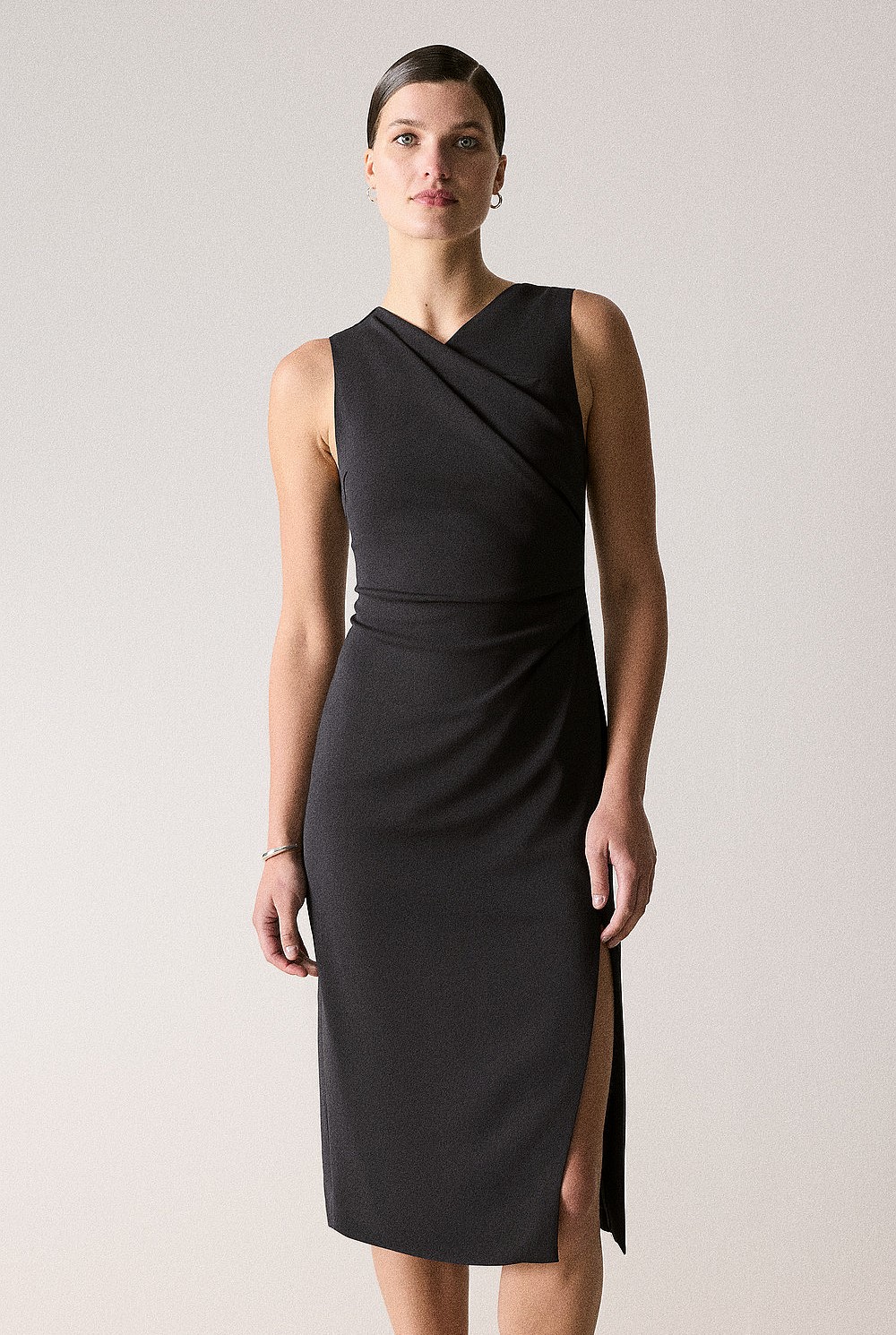 Wrap Effect Midi Dress