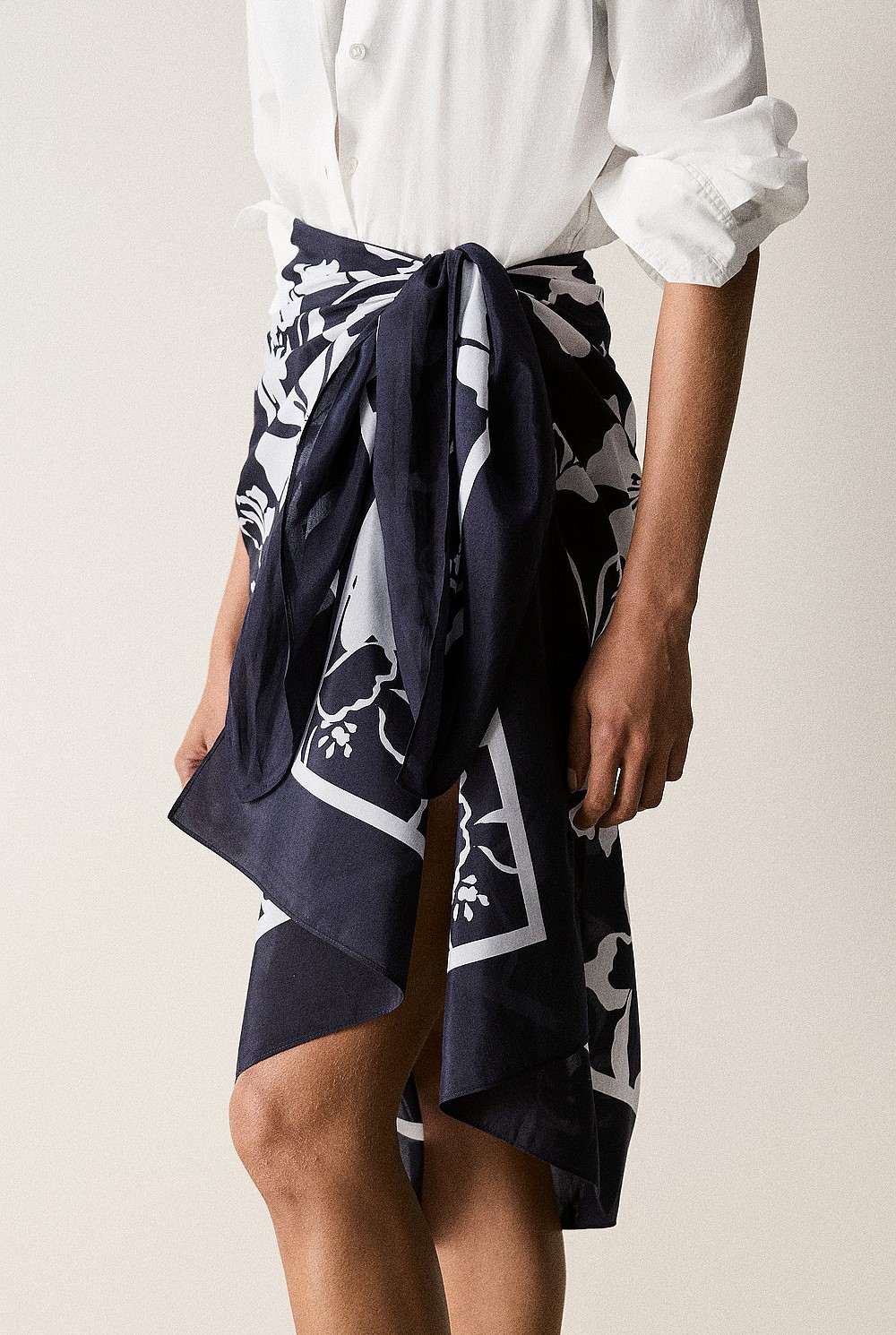 Cotton Silk Floral Sarong
