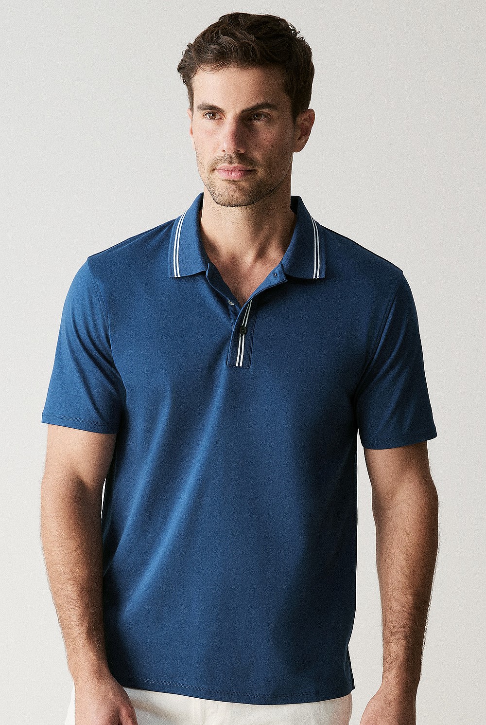 Cotton Interlock Contrast Trim Polo