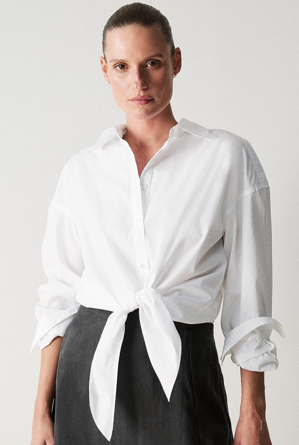 Cotton Tie Front Shirt