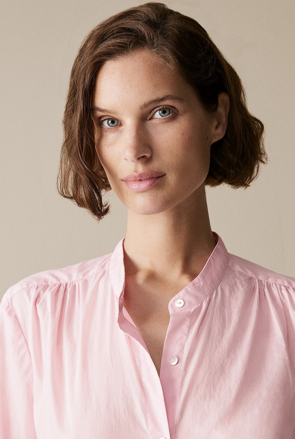 Cotton Voile Blouson Sleeve Blouse
