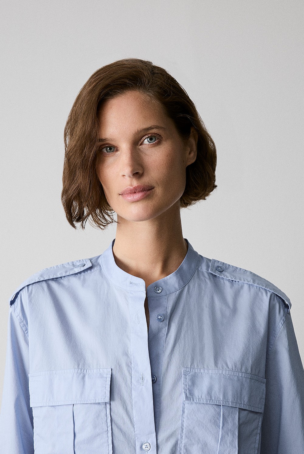 Cotton Voile Pocket Detail Shirt