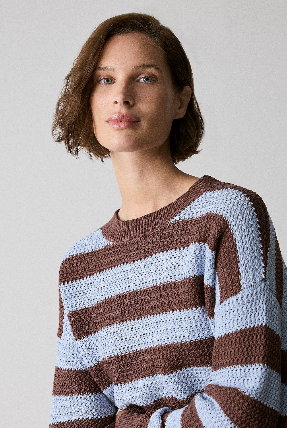 Srmarla Stripe Ss Knit Knitwear Arctic Wolf