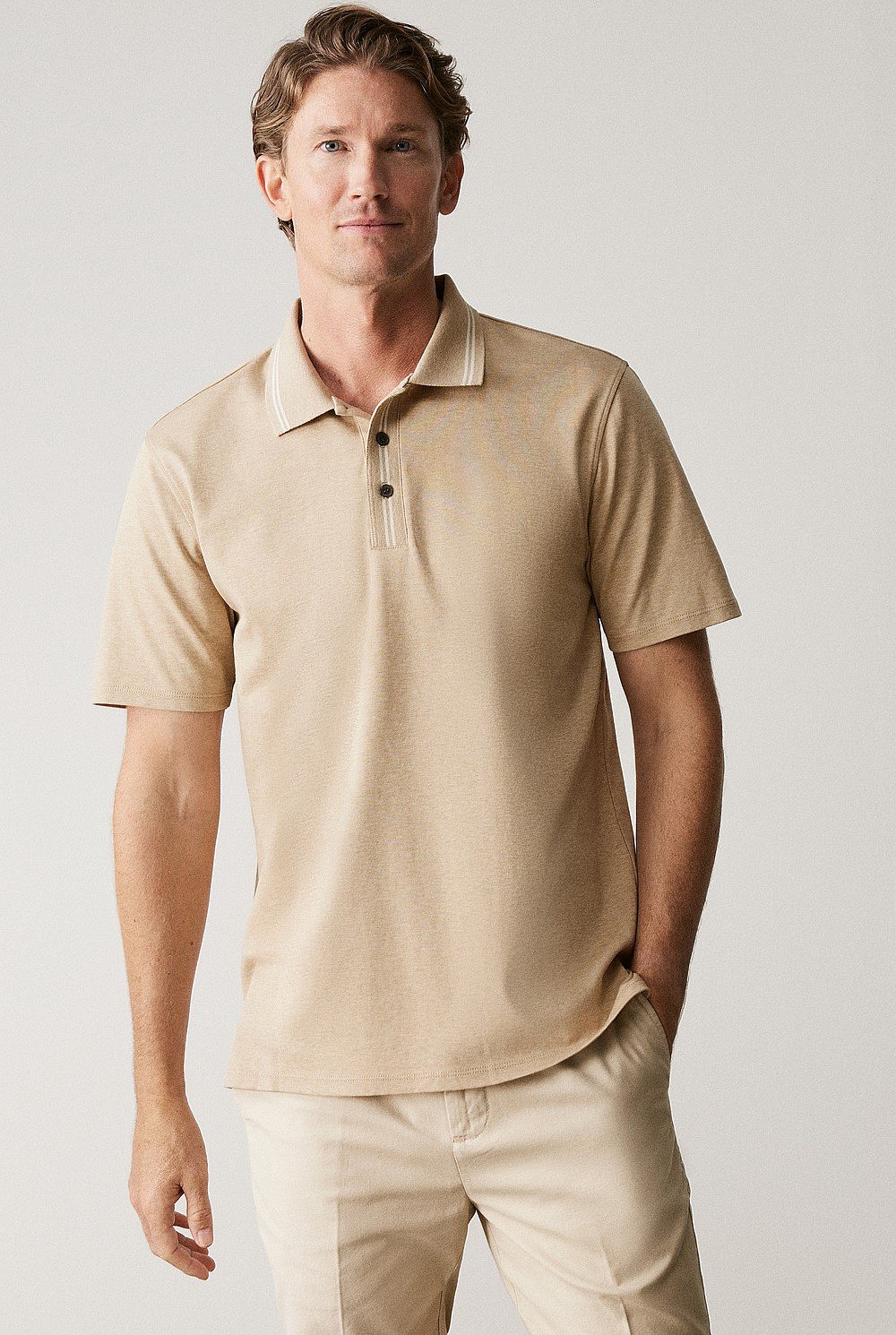 Cotton Interlock Marle Contrast Polo