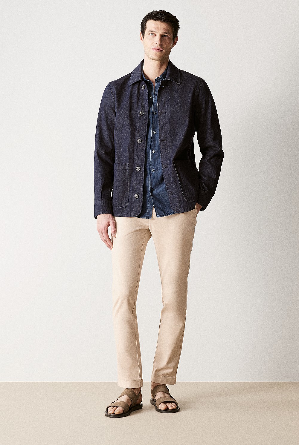 Tailored Fit Cotton Denim Shirt