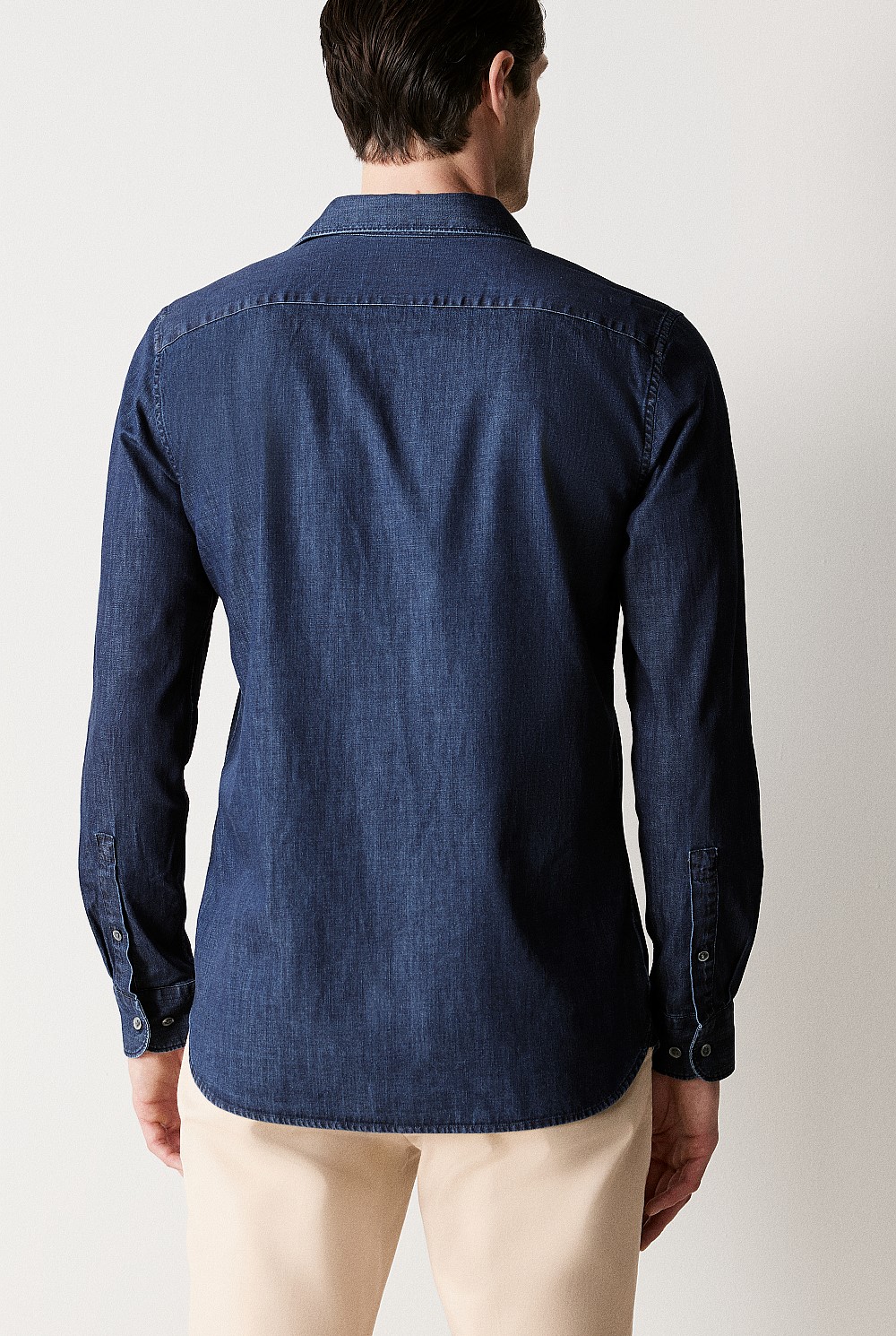 Tailored Fit Cotton Denim Shirt