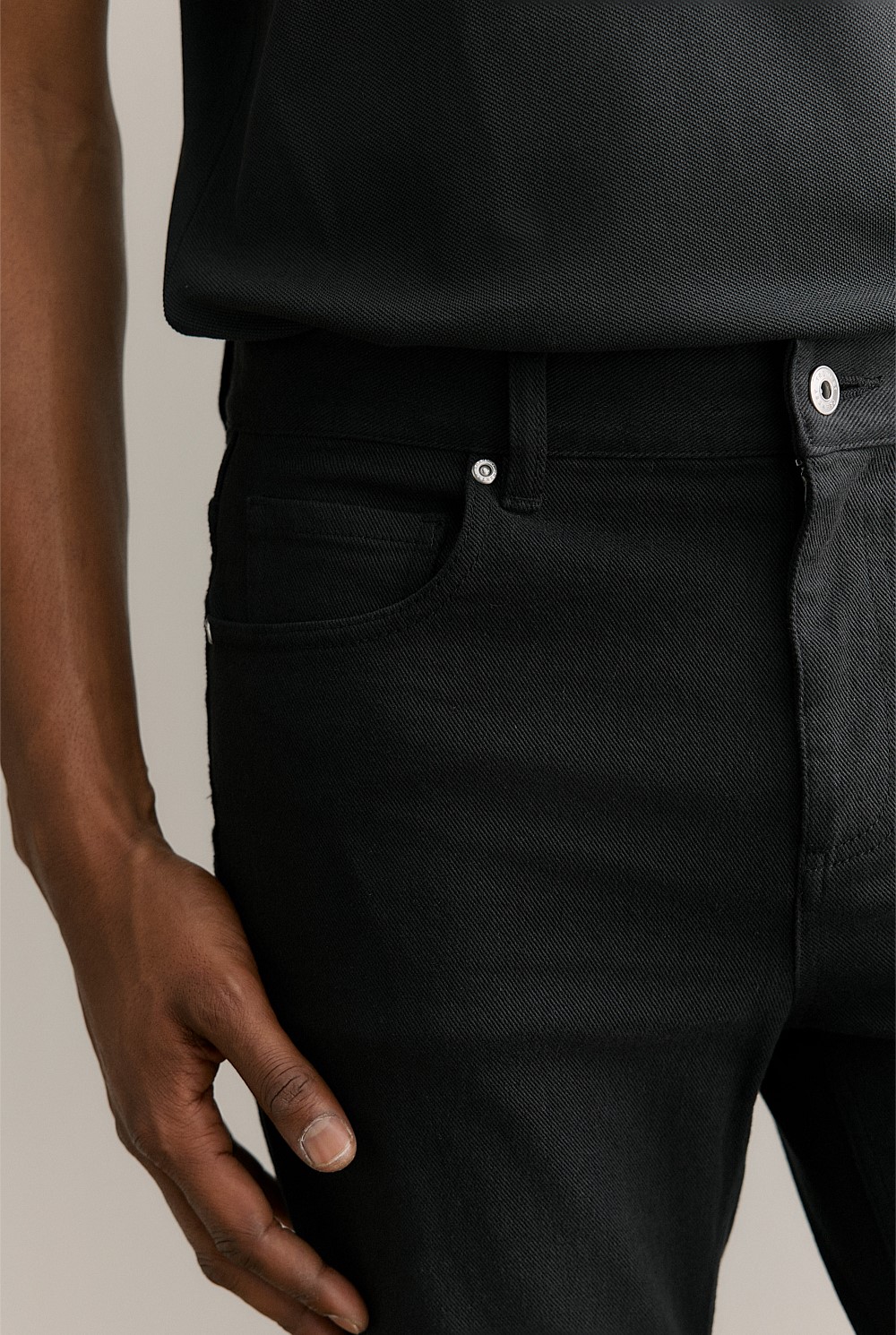 Organically Grown Cotton Modern Slim Black Wash Jean