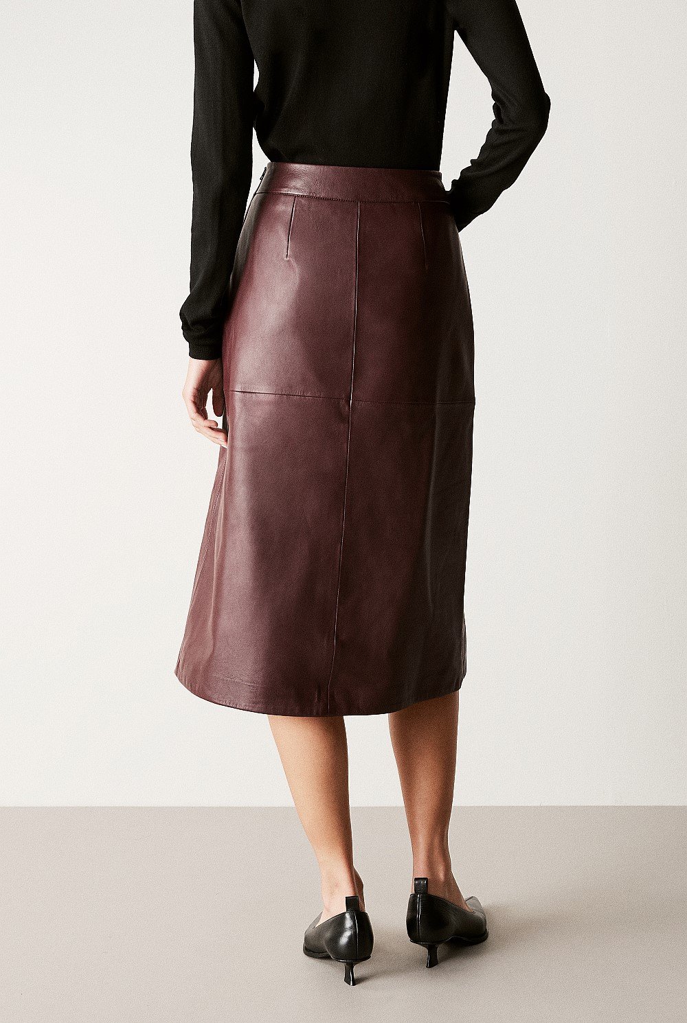 Leather A-Line Skirt