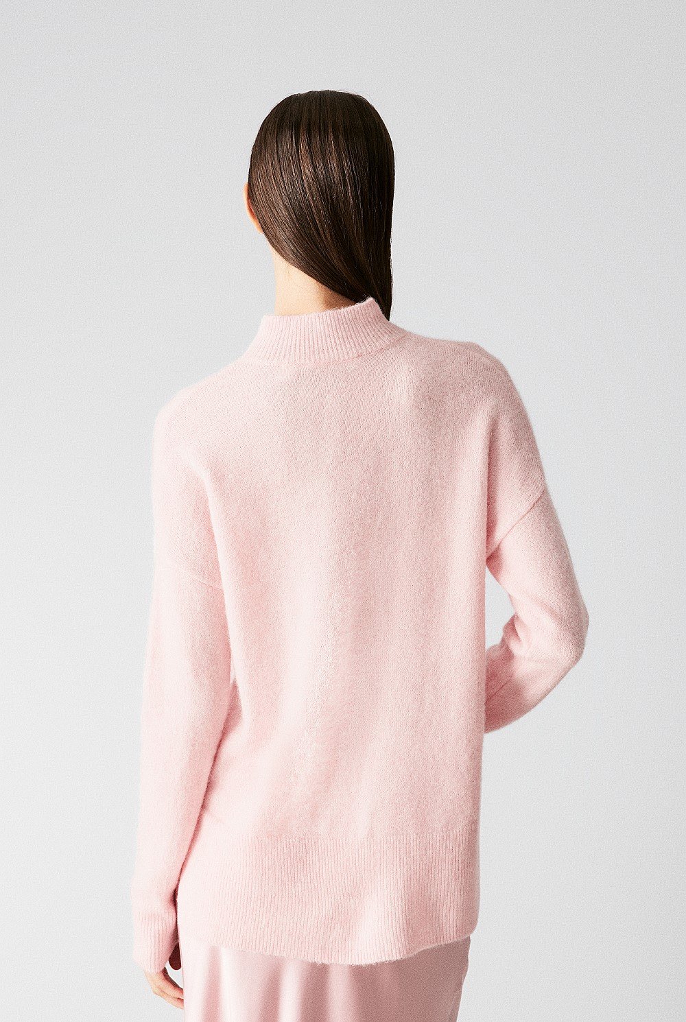 Alpaca Merino Blend Mock Neck Knit
