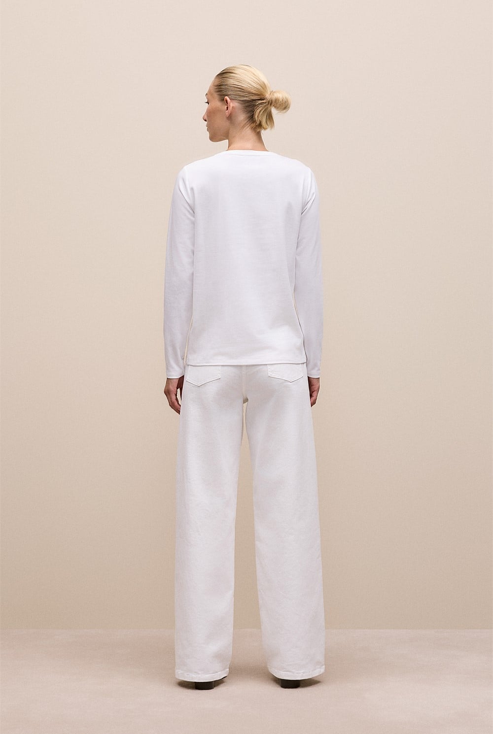 Cotton Long Sleeve Crew T-Shirt
