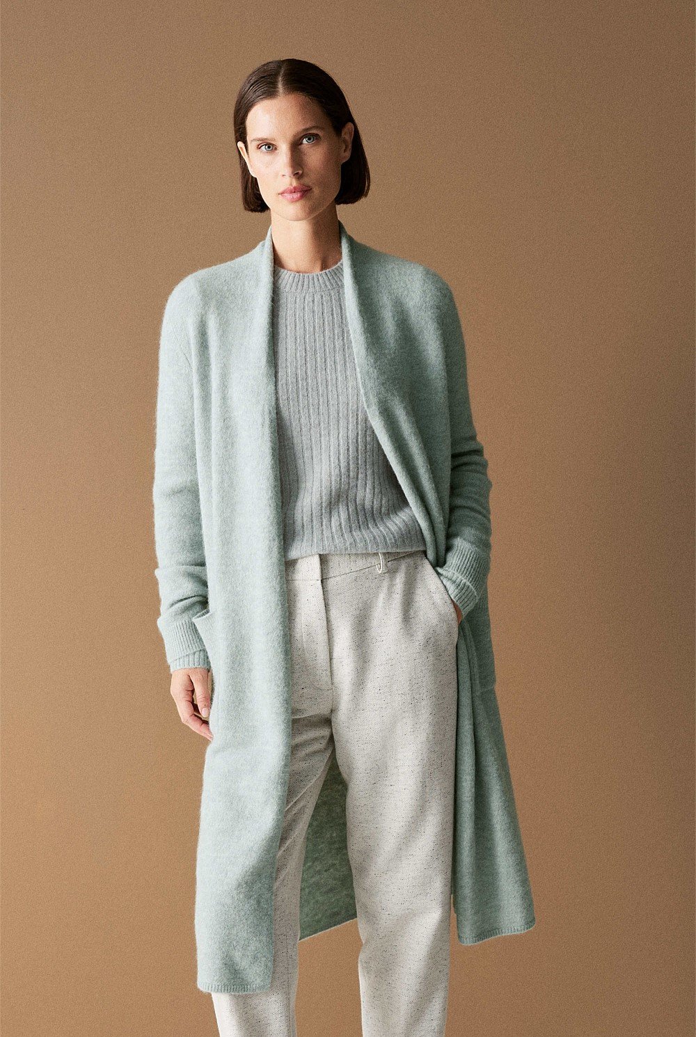 Alpaca Merino Blend Longline Cardigan