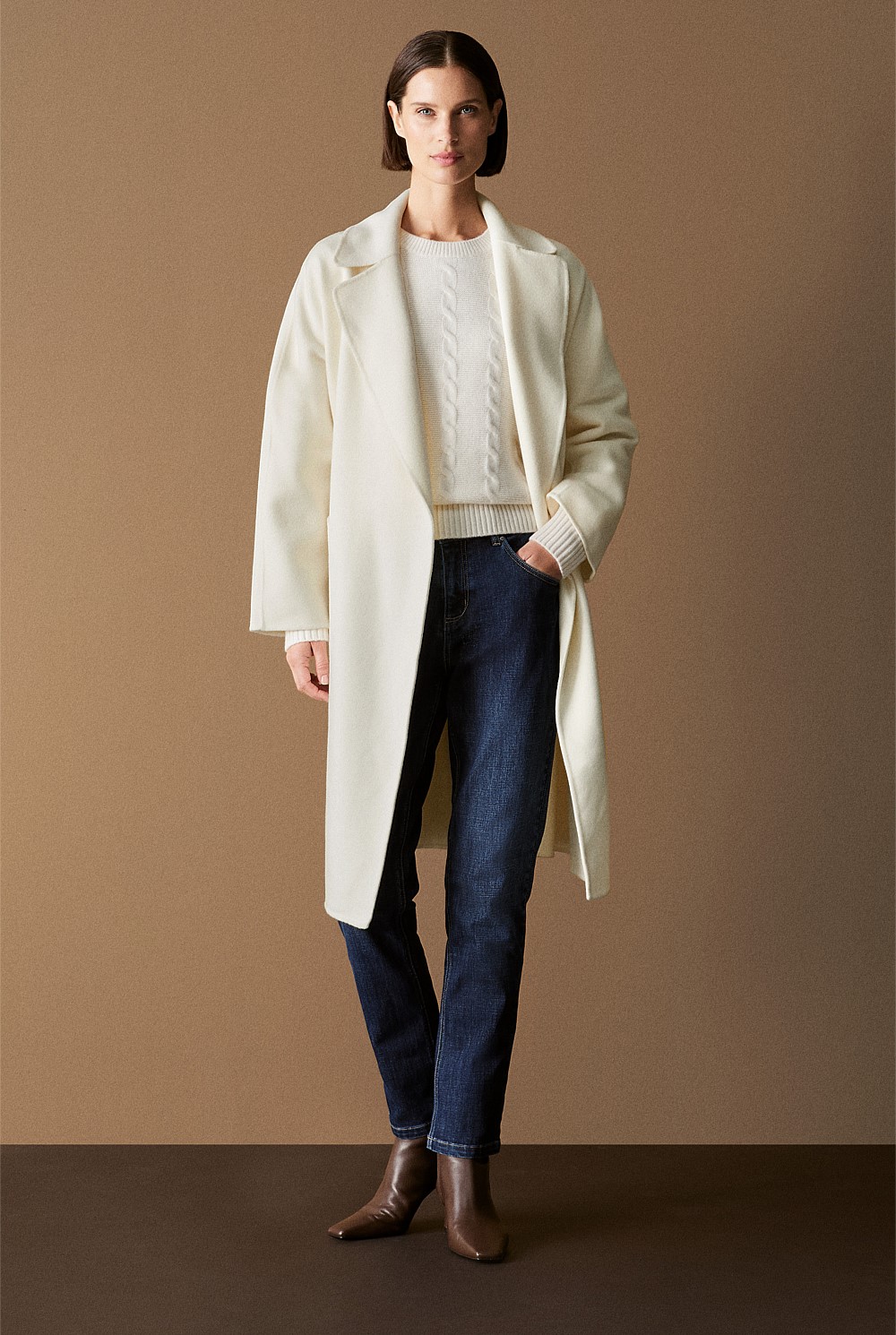 Wool Cable Knit Crew