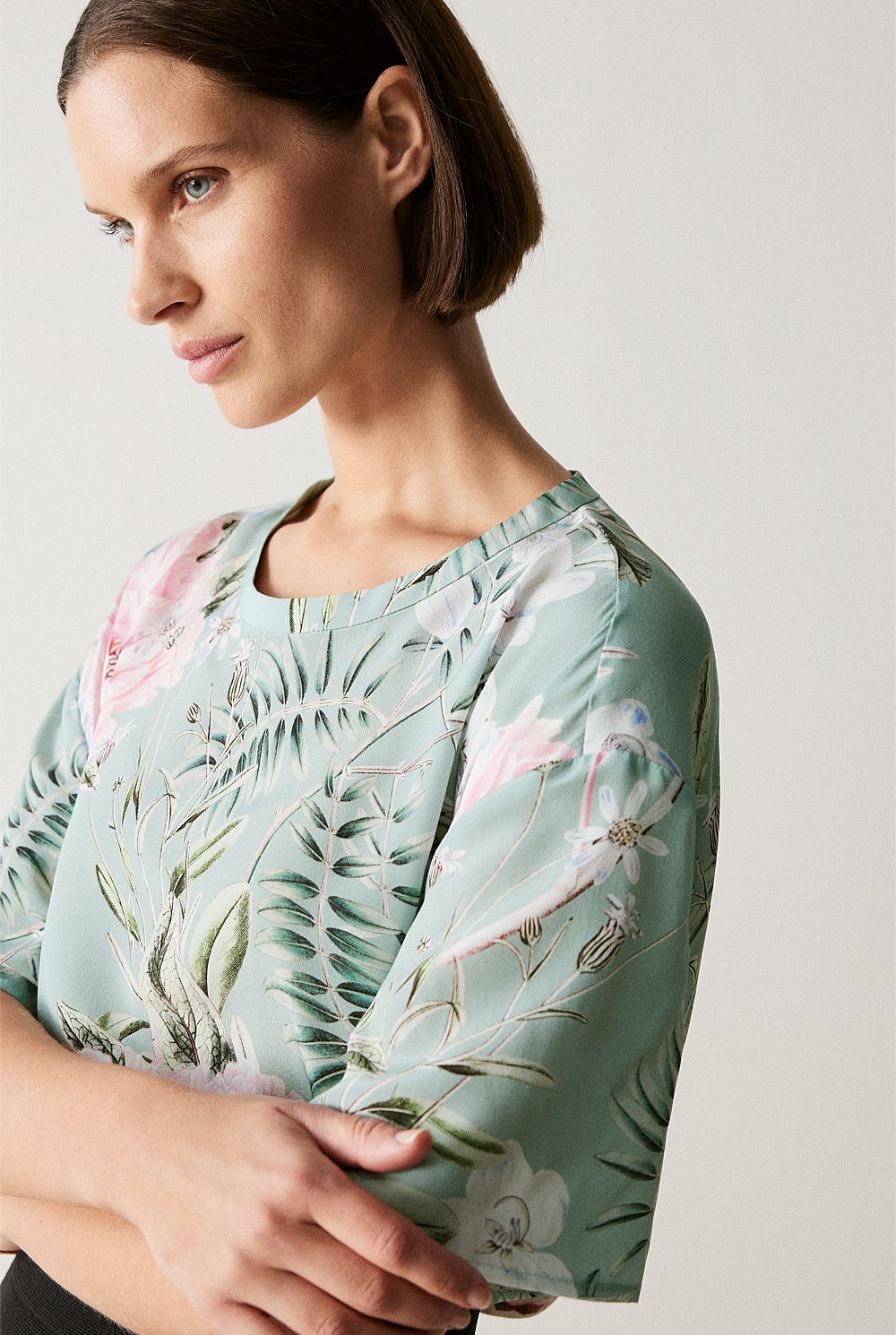 Silk Floral Relaxed T-shirt