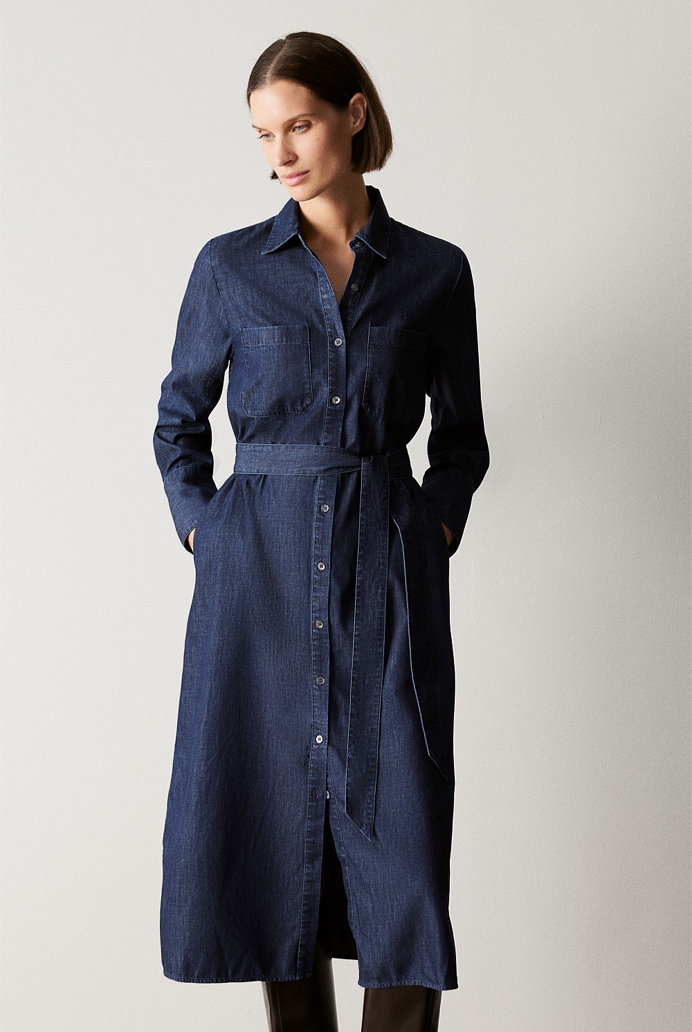 Denim Relaxed Shirt Dress
