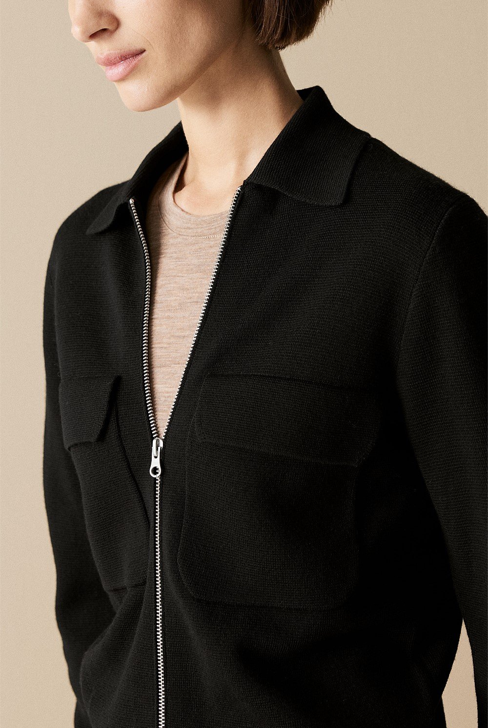 Merino Milano Zip Through Jacket