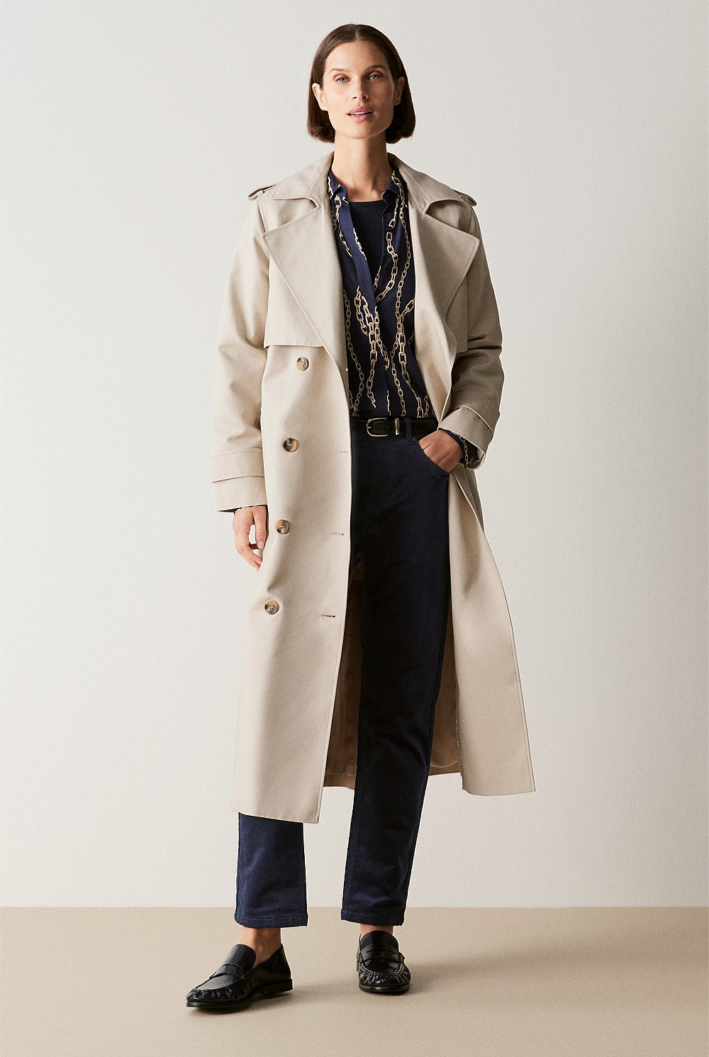 Cotton Longline Trench Coat
