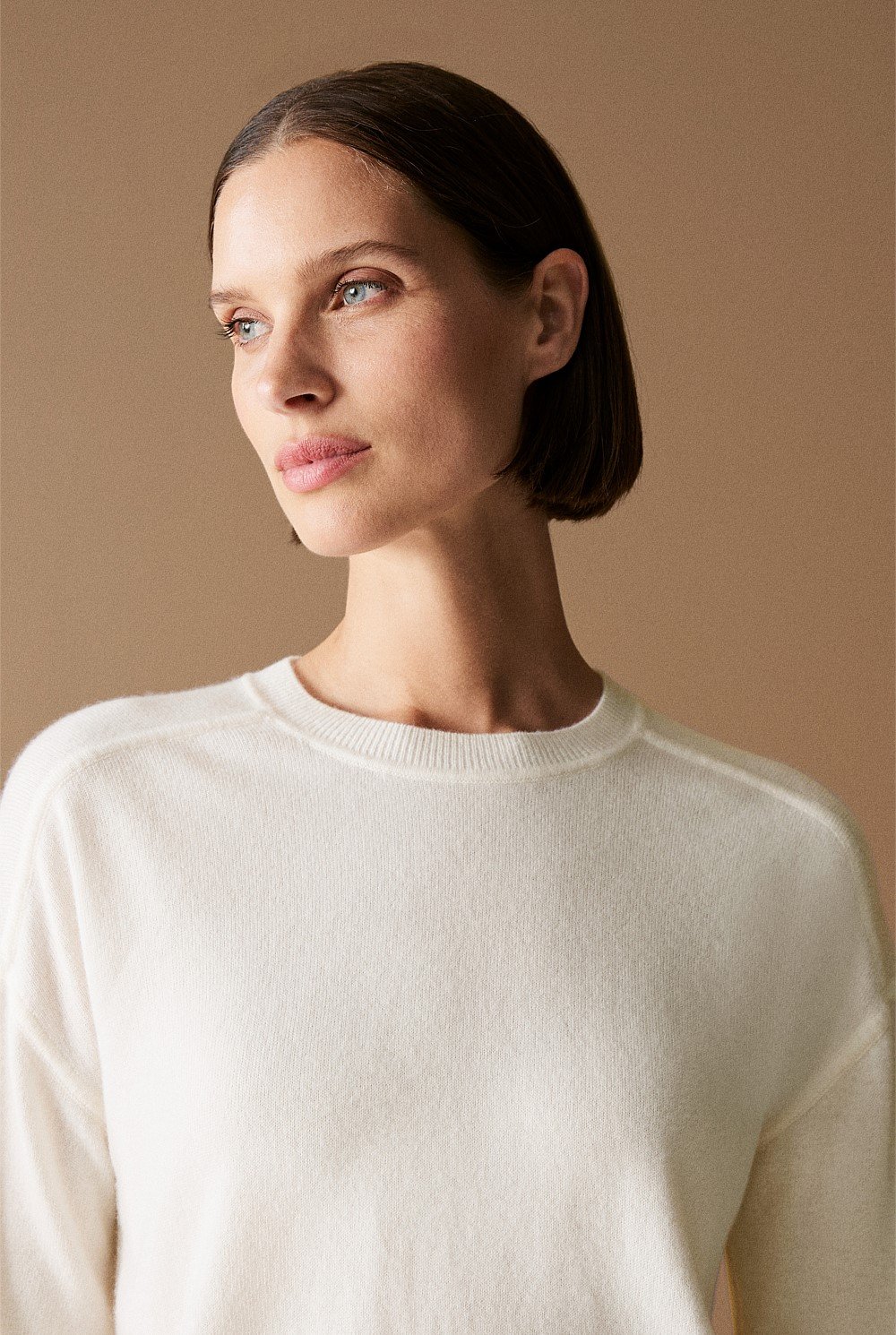 Merino Blend Forward Shoulder Seam Relaxed Crew