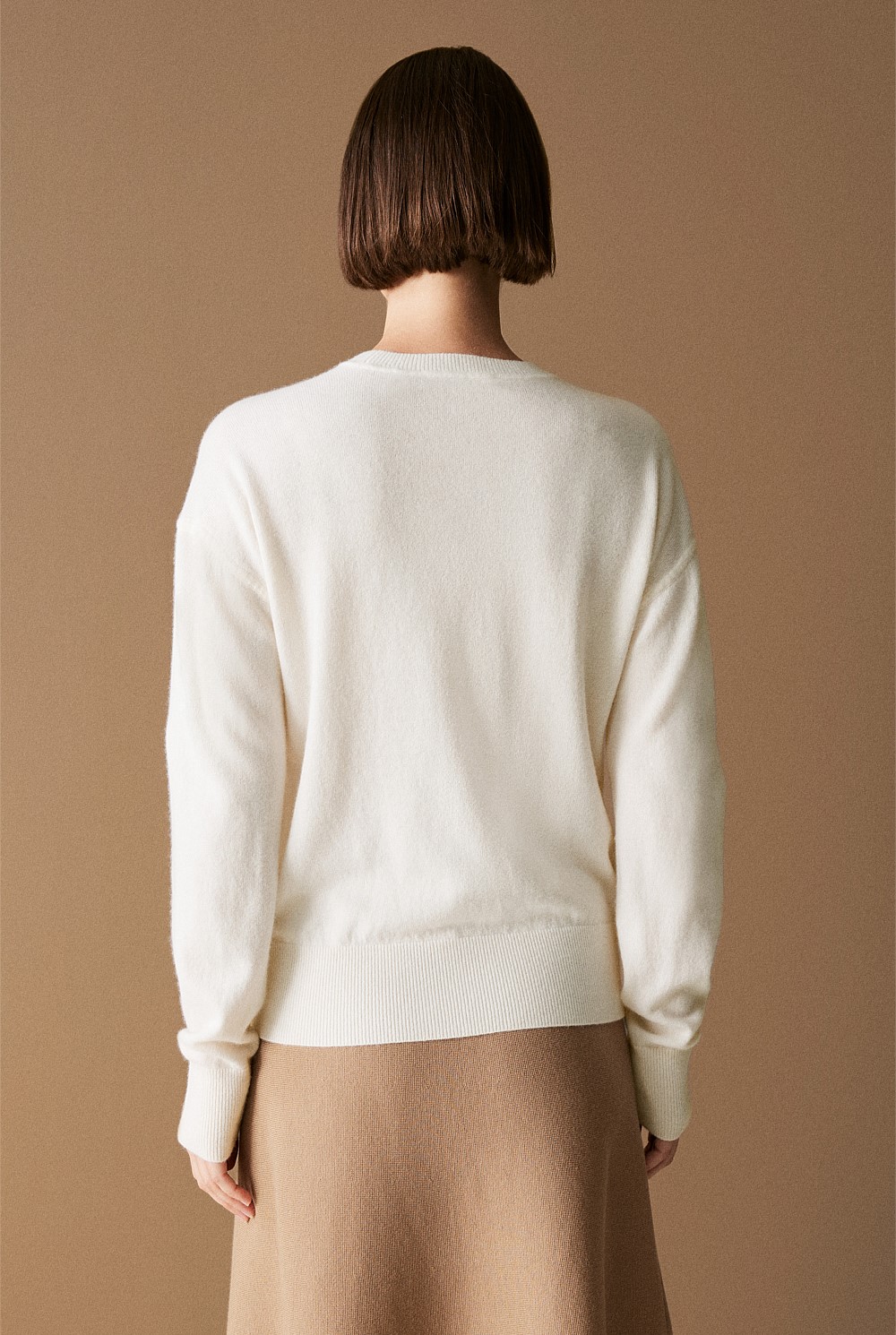 Merino Blend Forward Shoulder Seam Relaxed Crew