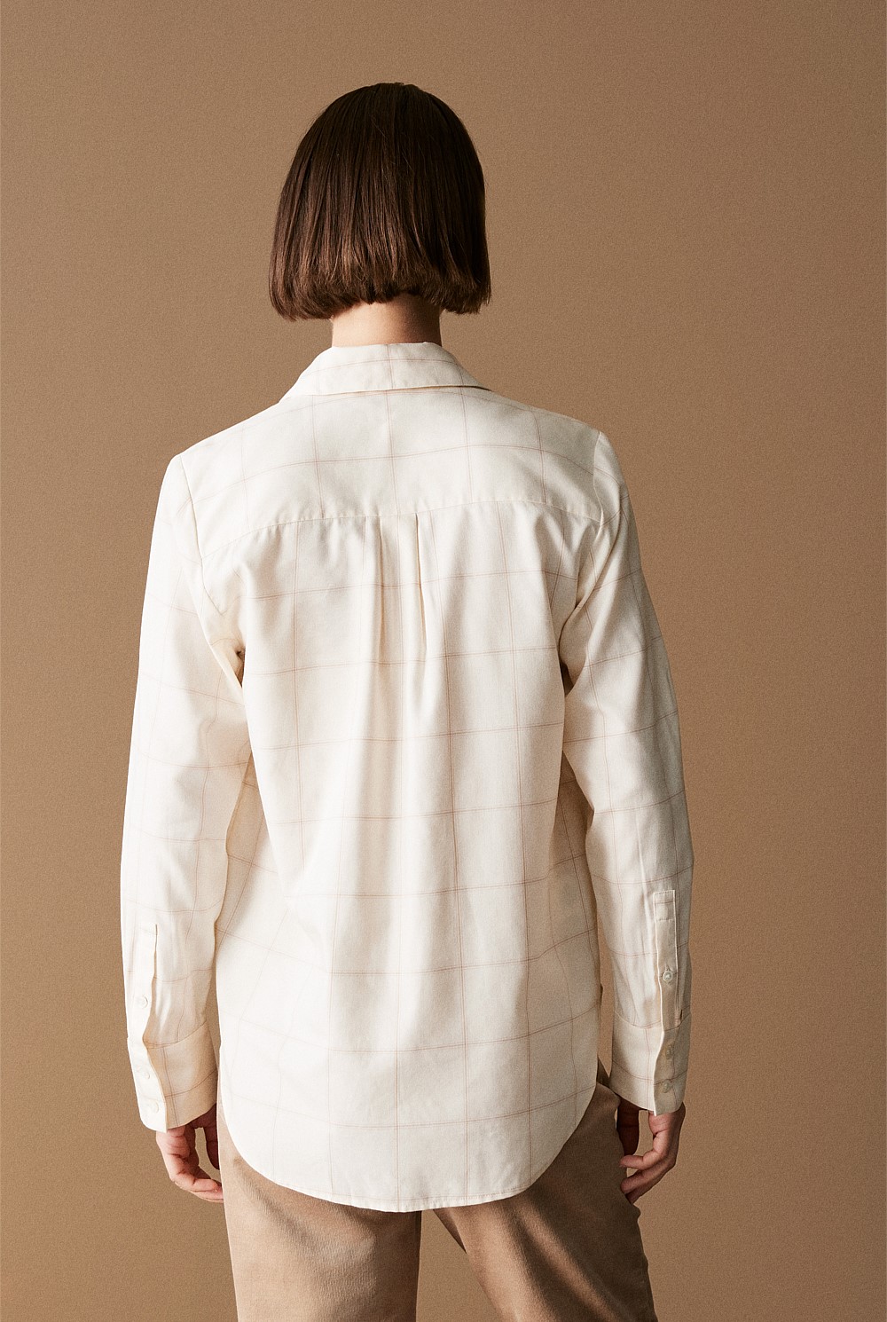 Cotton Modal Windowpane Check Shirt