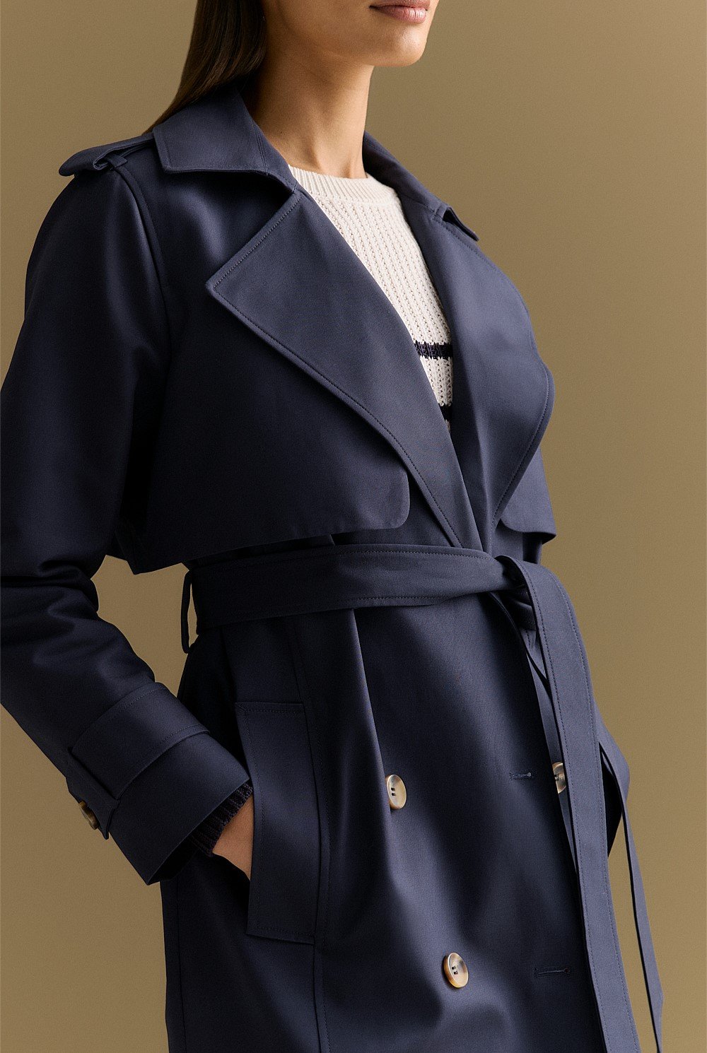 Cotton Longline Trench Coat