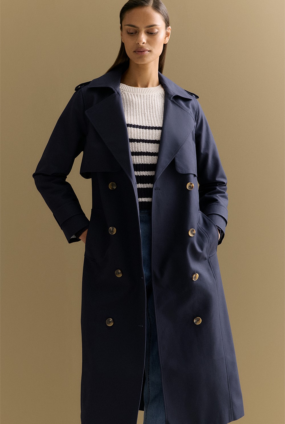 Cotton Longline Trench Coat