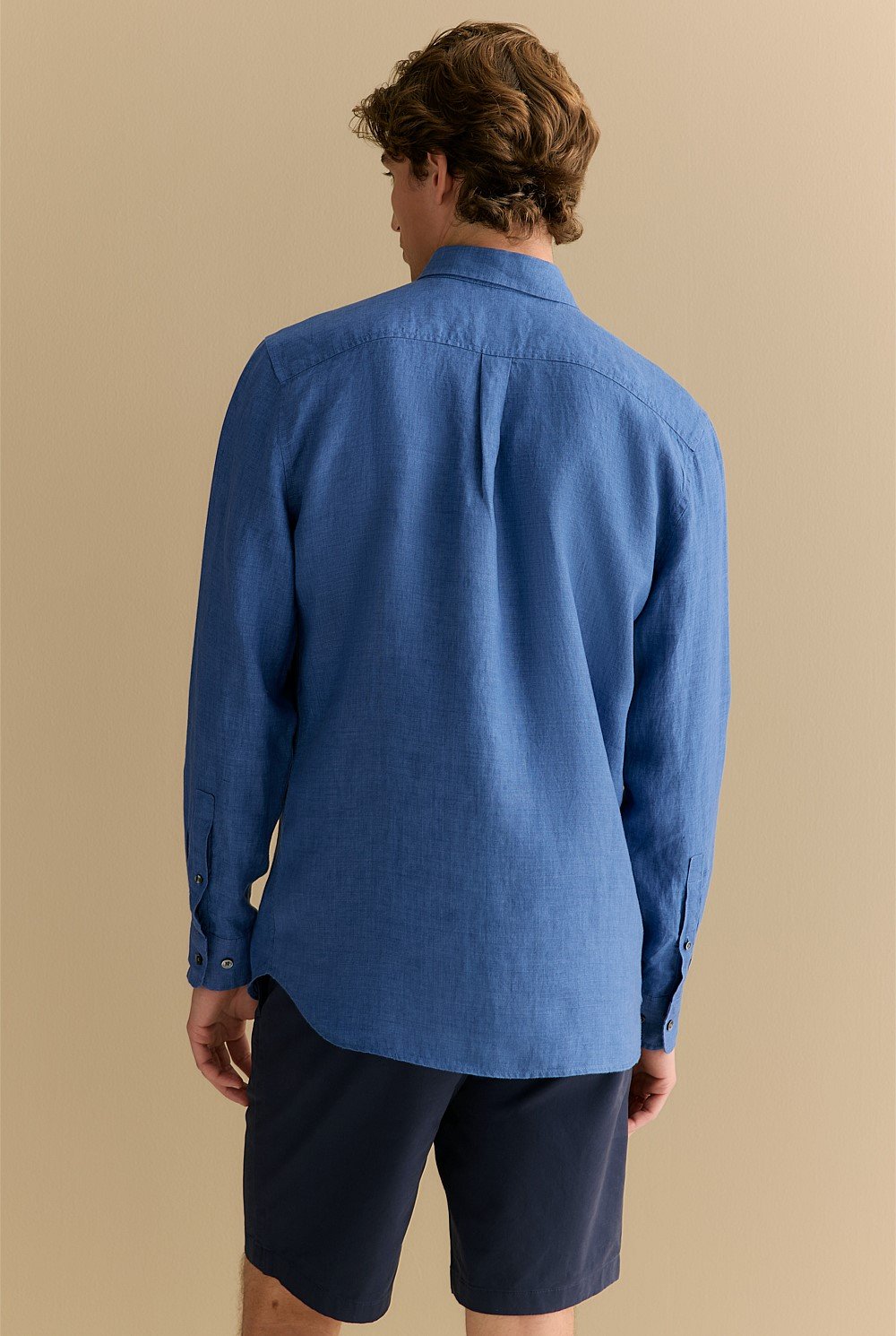 Regular Fit Delave Linen Long Sleeve Shirt