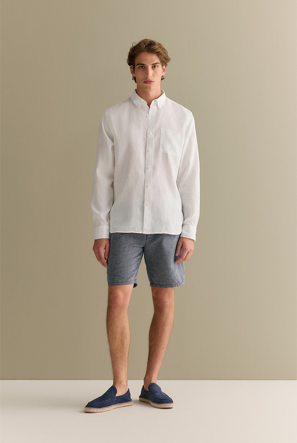 Regular Fit Linen Long Sleeve Shirt