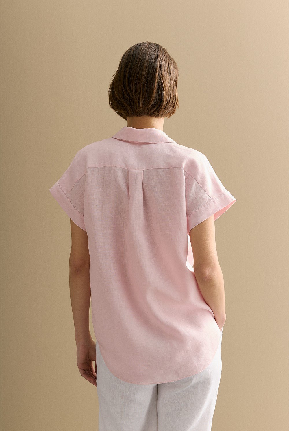 Linen Relaxed Cap Sleeve Shirt