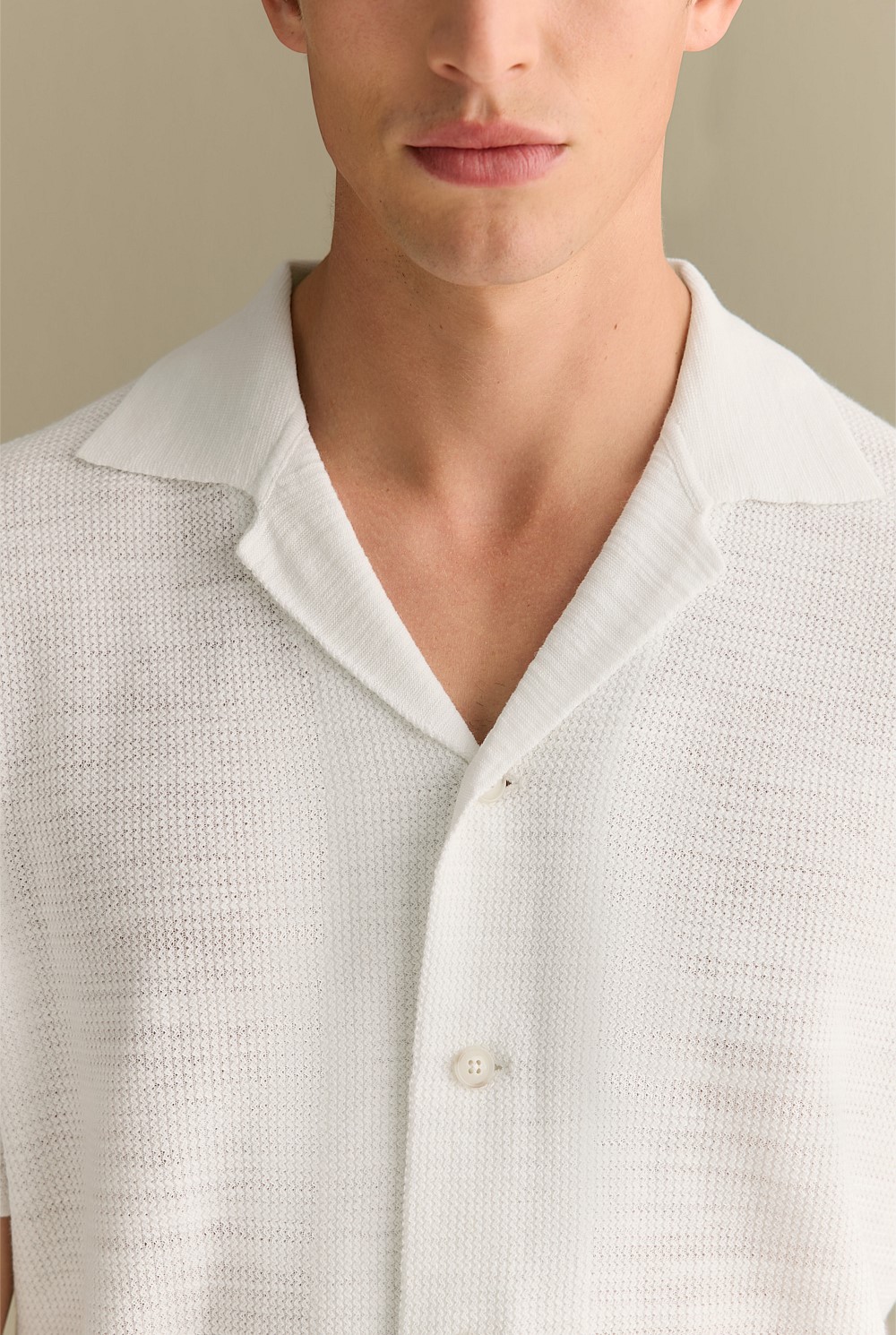 Cotton Linen Textured Knit Shirt