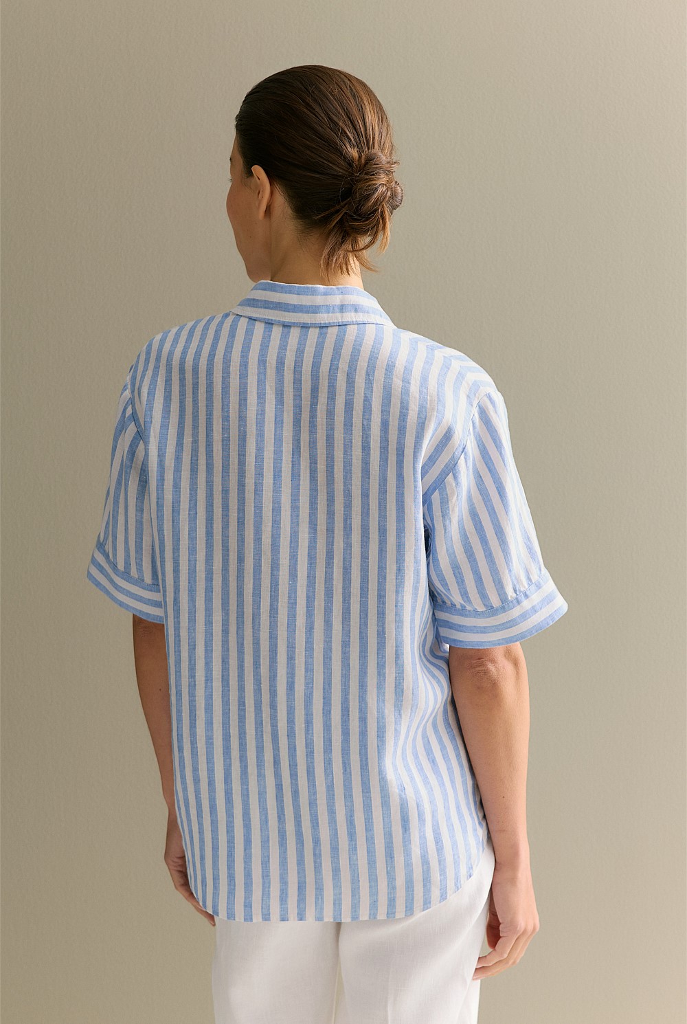 Linen Bengal Stripe Short Sleeve Shirt