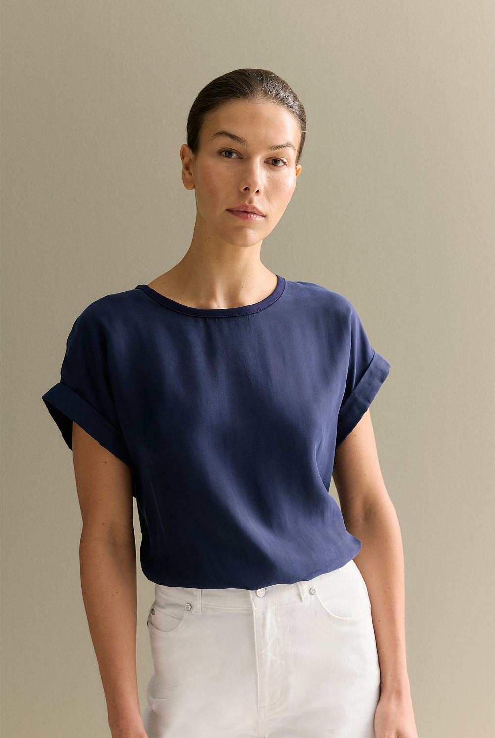 Spliced Cuff Detail T-shirt